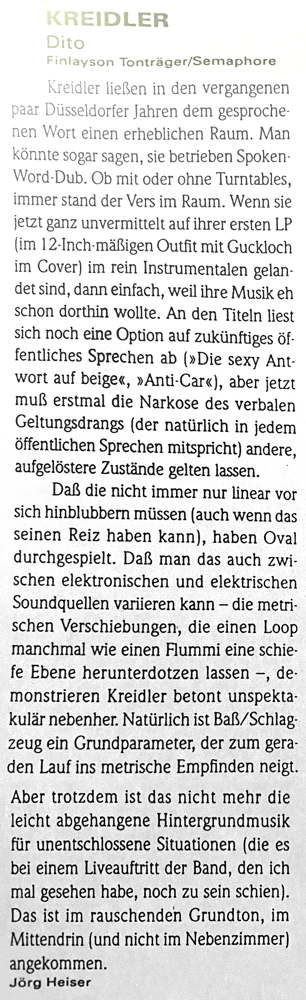 kr review, Spex 2 magazine